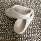 Women's White Wool Slippers