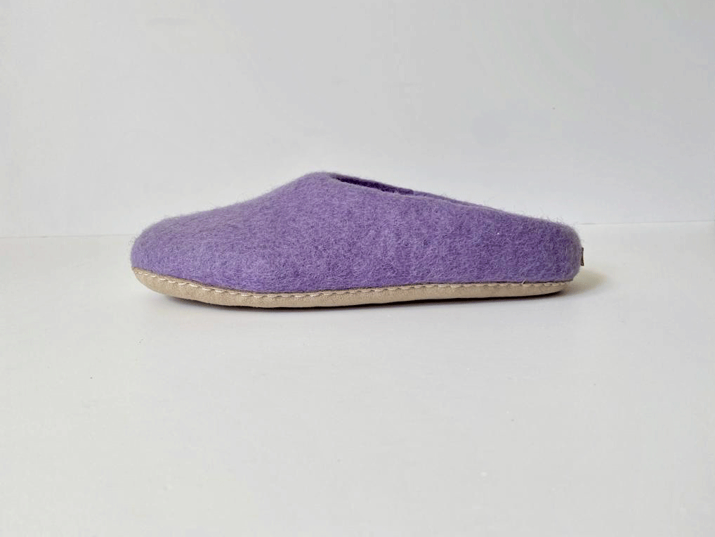 Women's Lilac Wool Slippers