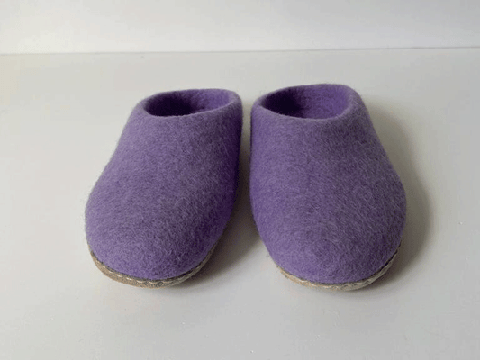 Women's Lilac Wool Slippers